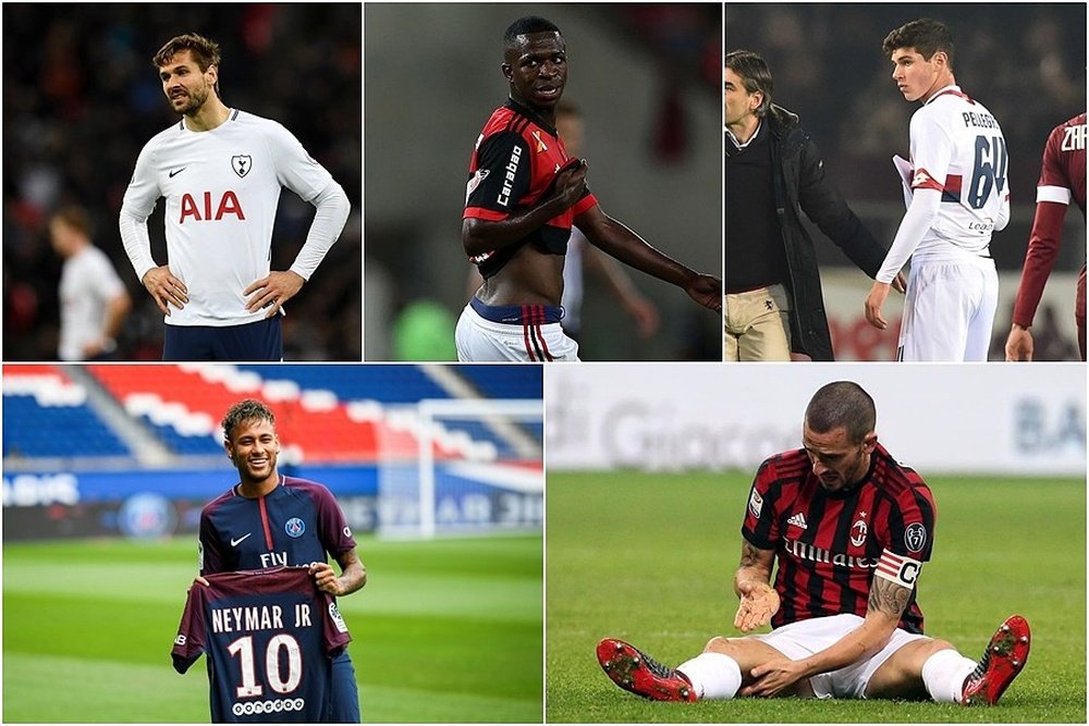 Pellegri, Vinicius, Llorente, Neymar and Bonucci. BeSoccer