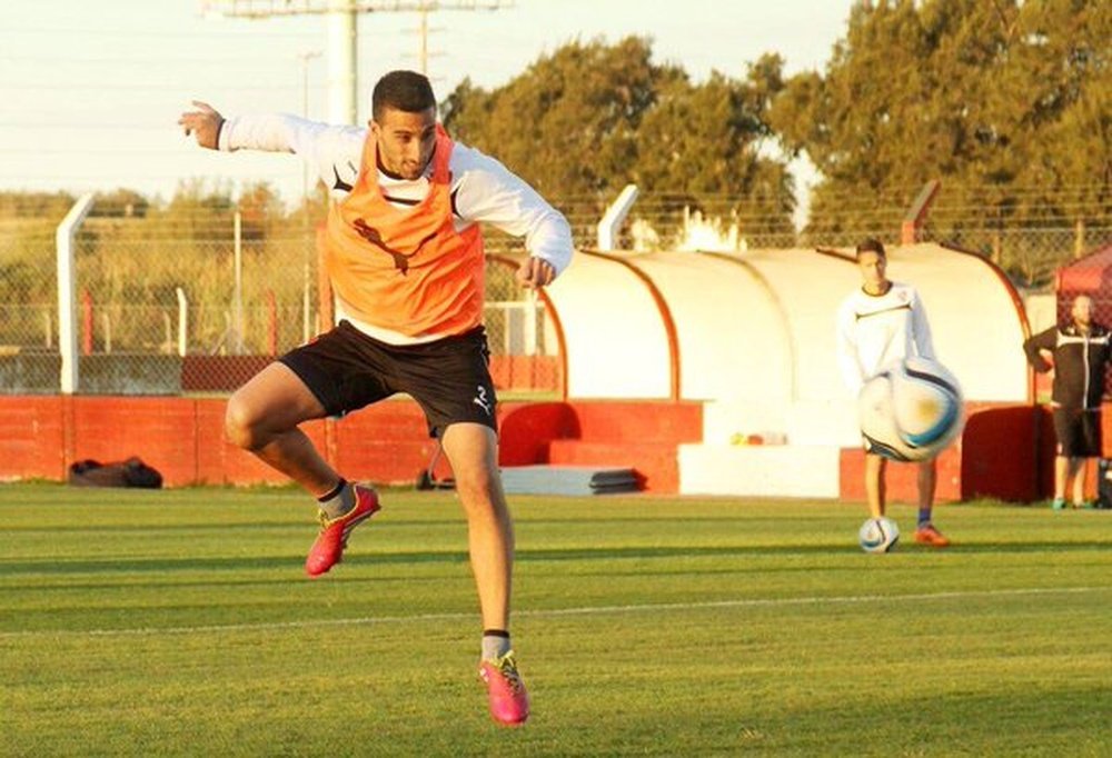 Pellerano, en un entrenamiento con Independiente. Twitter