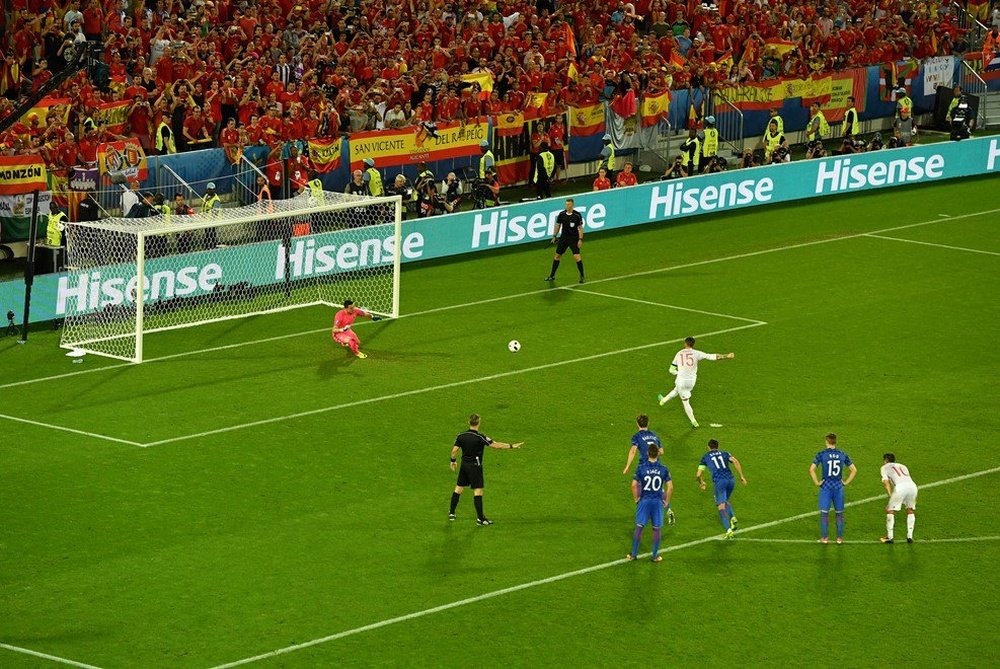 Sergio Ramos saw his penalty saved by Croatian goalkeeper Danijel Subasic. BeSoccer
