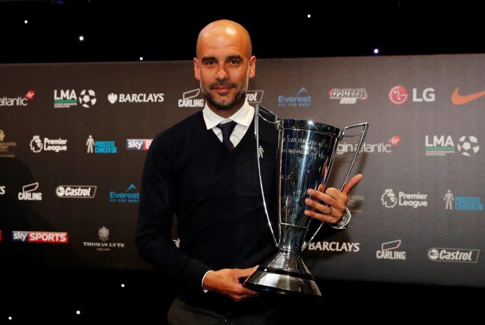 Guardiola claimed LMA Manager of the Year. AFP