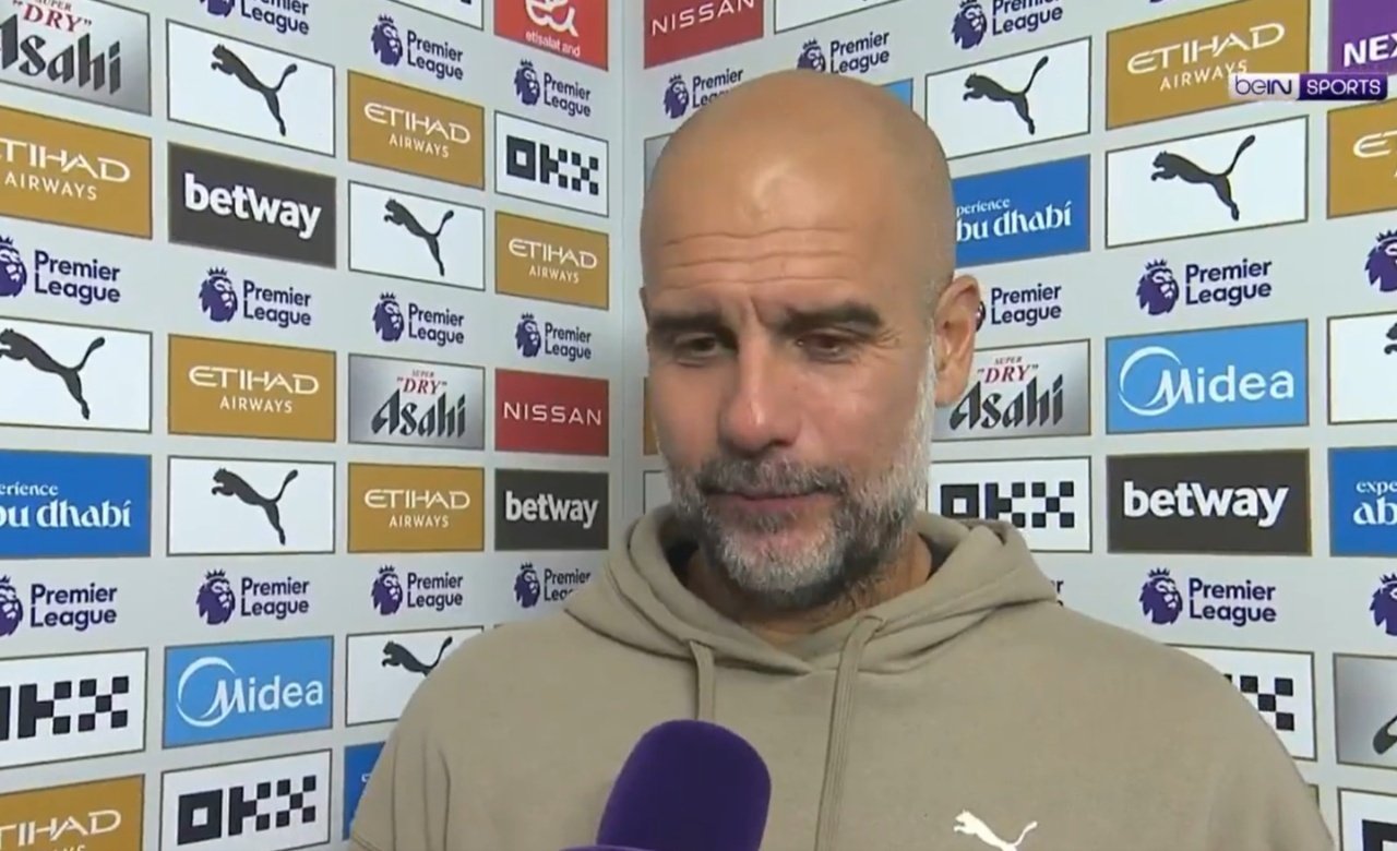 Guardiola compared Haaland to Messi in an interview. Screenshot/beINSports