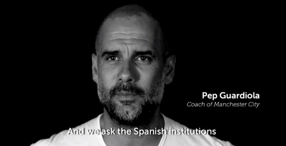Guardiola has once again shown his commitment to the Catalan cause. Twitter/Jcuixart