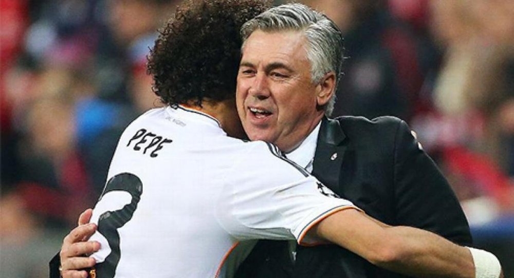 Ancelotti non dimenticherà mai il gesto di Pepe nella 'Decima'. AFP