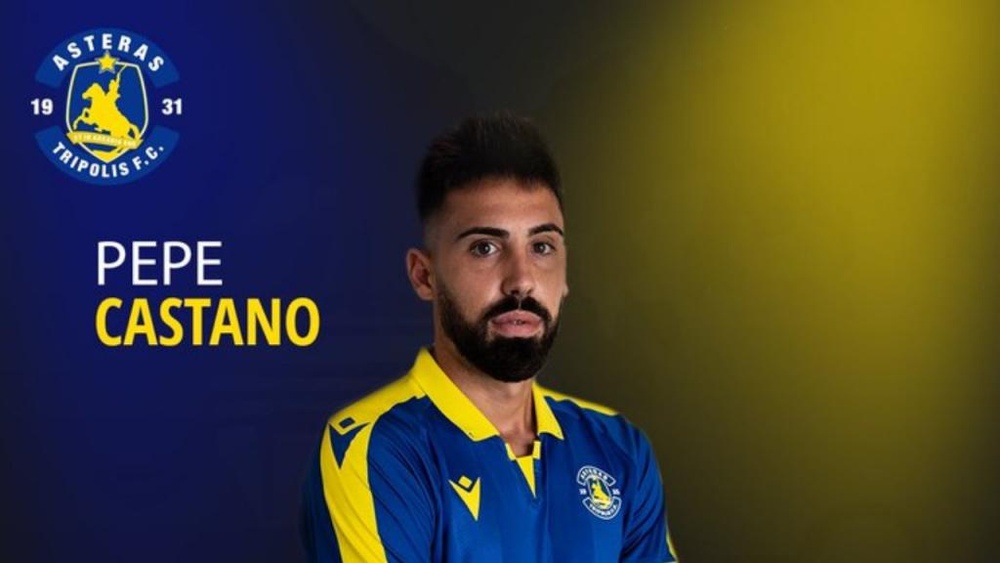 Pepe Castaño, nuevo jugador del Asteras Tripolis. Twitter/AsterasfcTwit