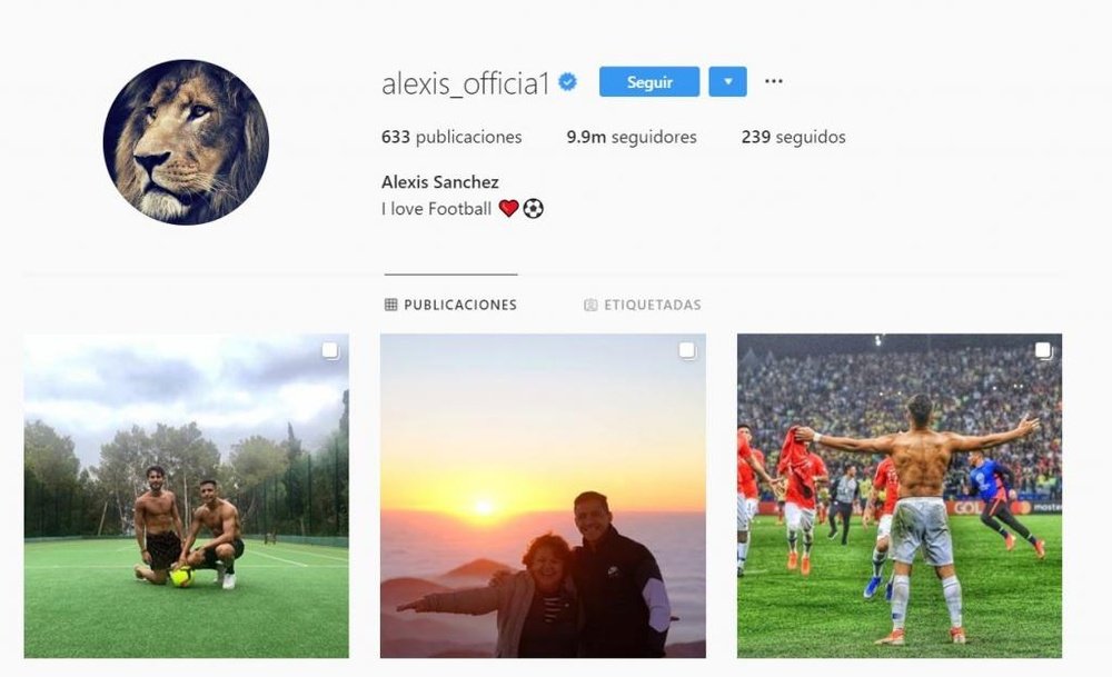 Alexis borró al United de su perfil. Alexis_officia1