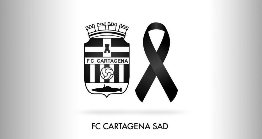 El Cartagena dio su pésame. Twitter/FCCartagena_efs