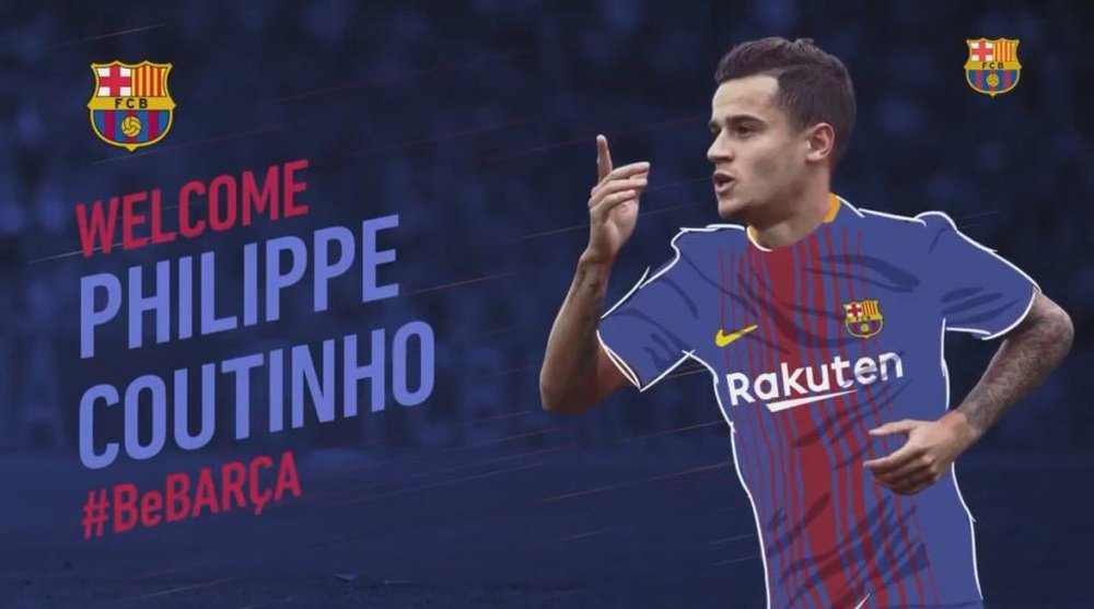 Coutinho joins Barcelona. Twitter