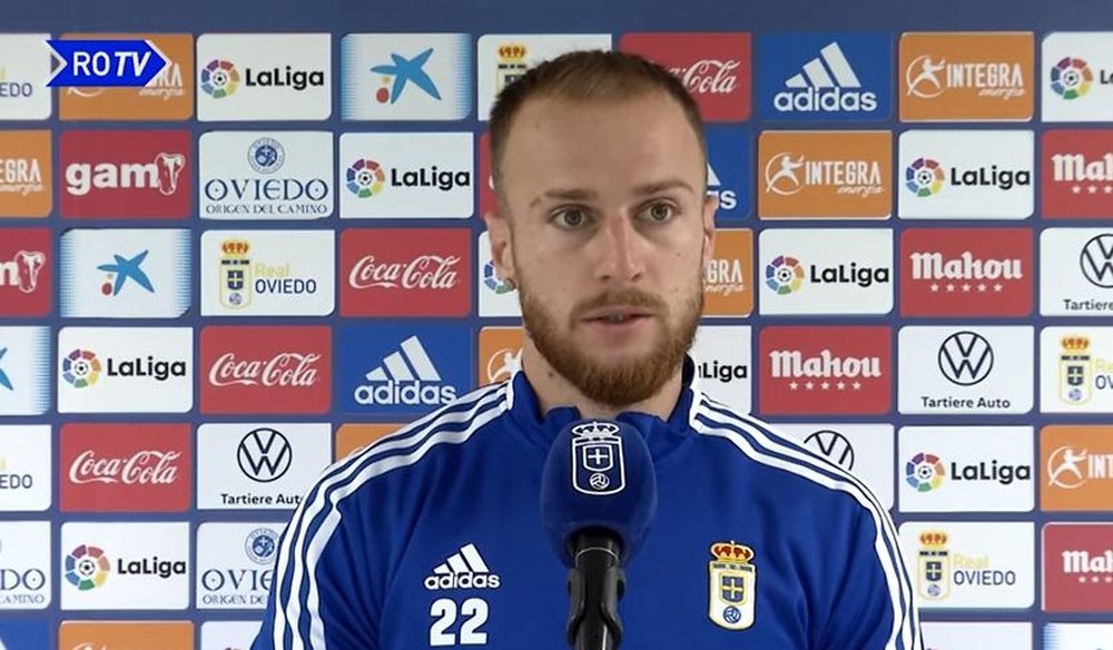 Pierre Cornud ha sido titular en los seis partidos de Liga. Captura/RealOviedo