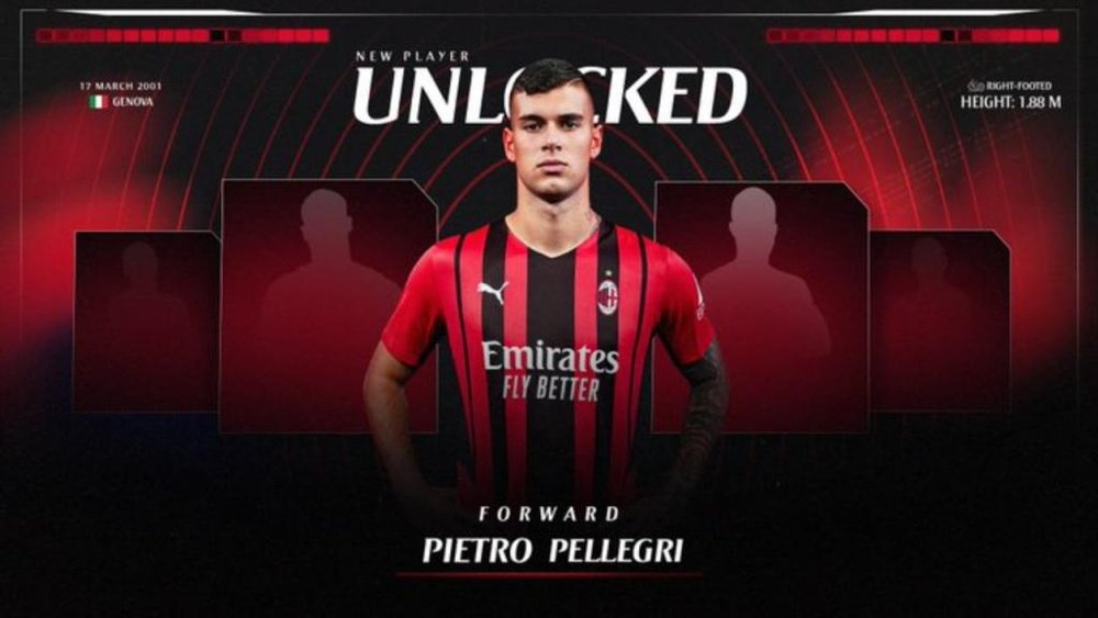 Pietro Pellegri é o novo reforço do ataque do Milan. ACMilan