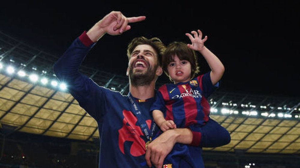 Piqué celebró el cumpleaños de Milan con sus compañeros y sus hijos. Twitter