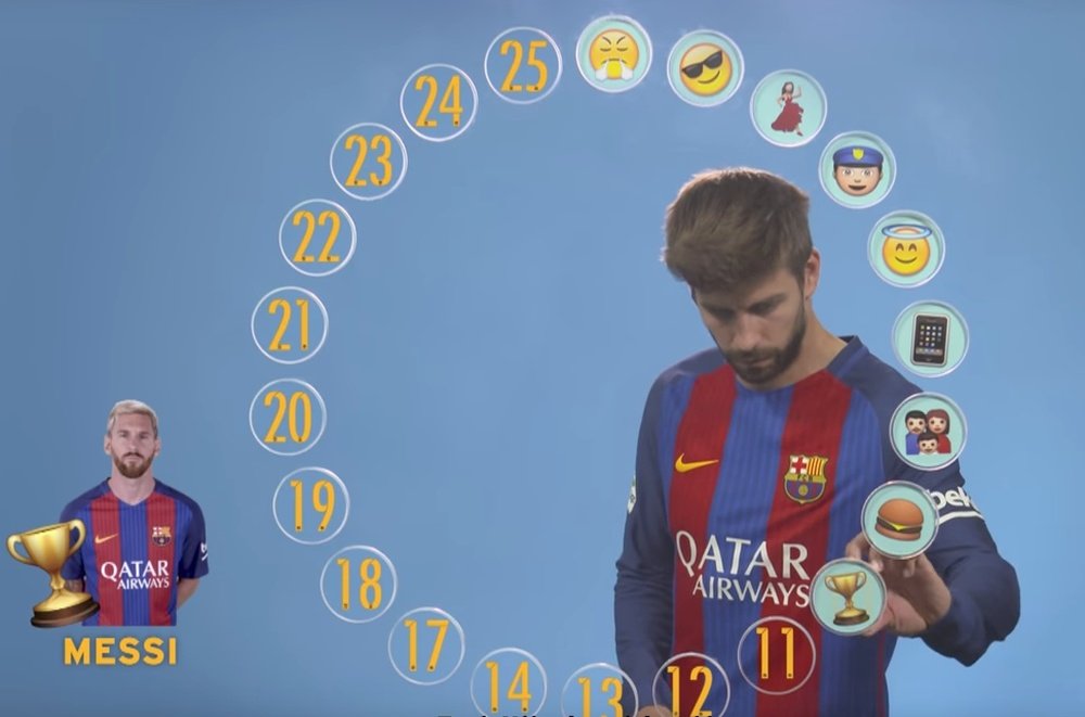 Piqué le dio a Messi el emoji de la copa. Youtube
