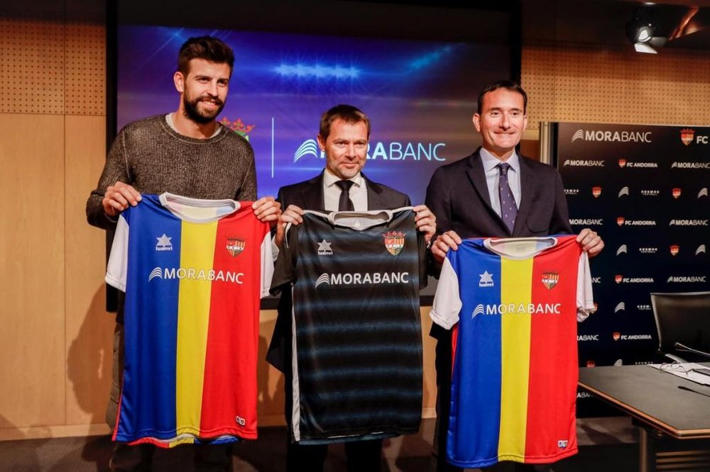 Piqué confía en la llegada del Andorra a Tercera División. Twitter/FCAndorra