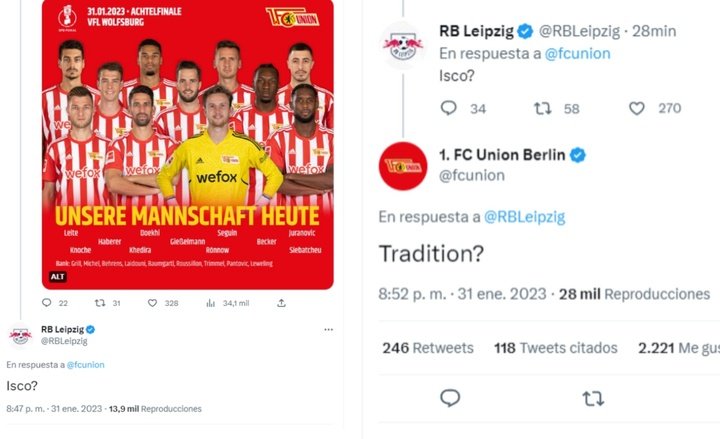 El Union Berlin y el RB Leipzig se picaron por Twitter: 