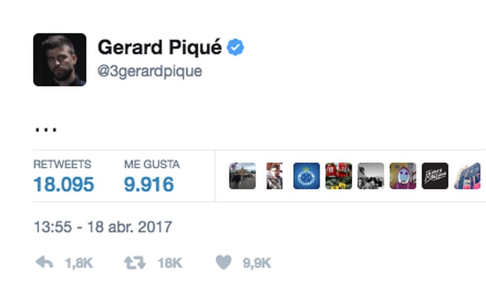 Tweet de Piqué. Twitter