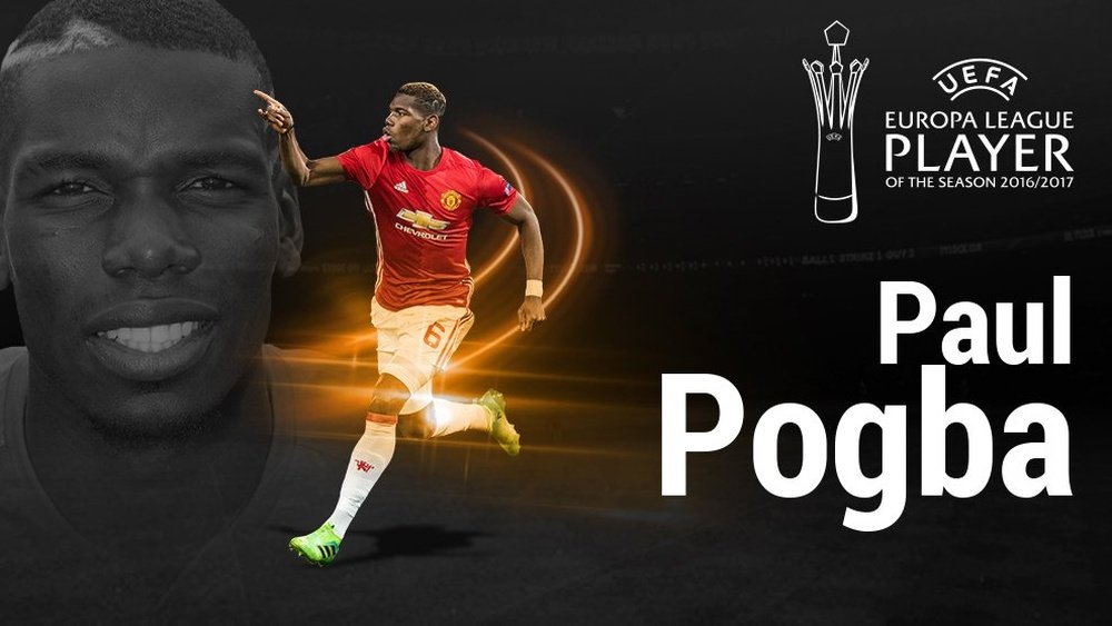 Paul Pogba élu Meilleur joueur de l'Europa League 2016-2017. UEFA