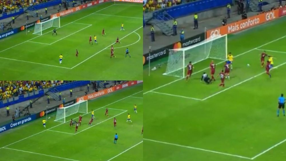 Brazil once again had a goal taken away by the VAR. Captura/DAZN