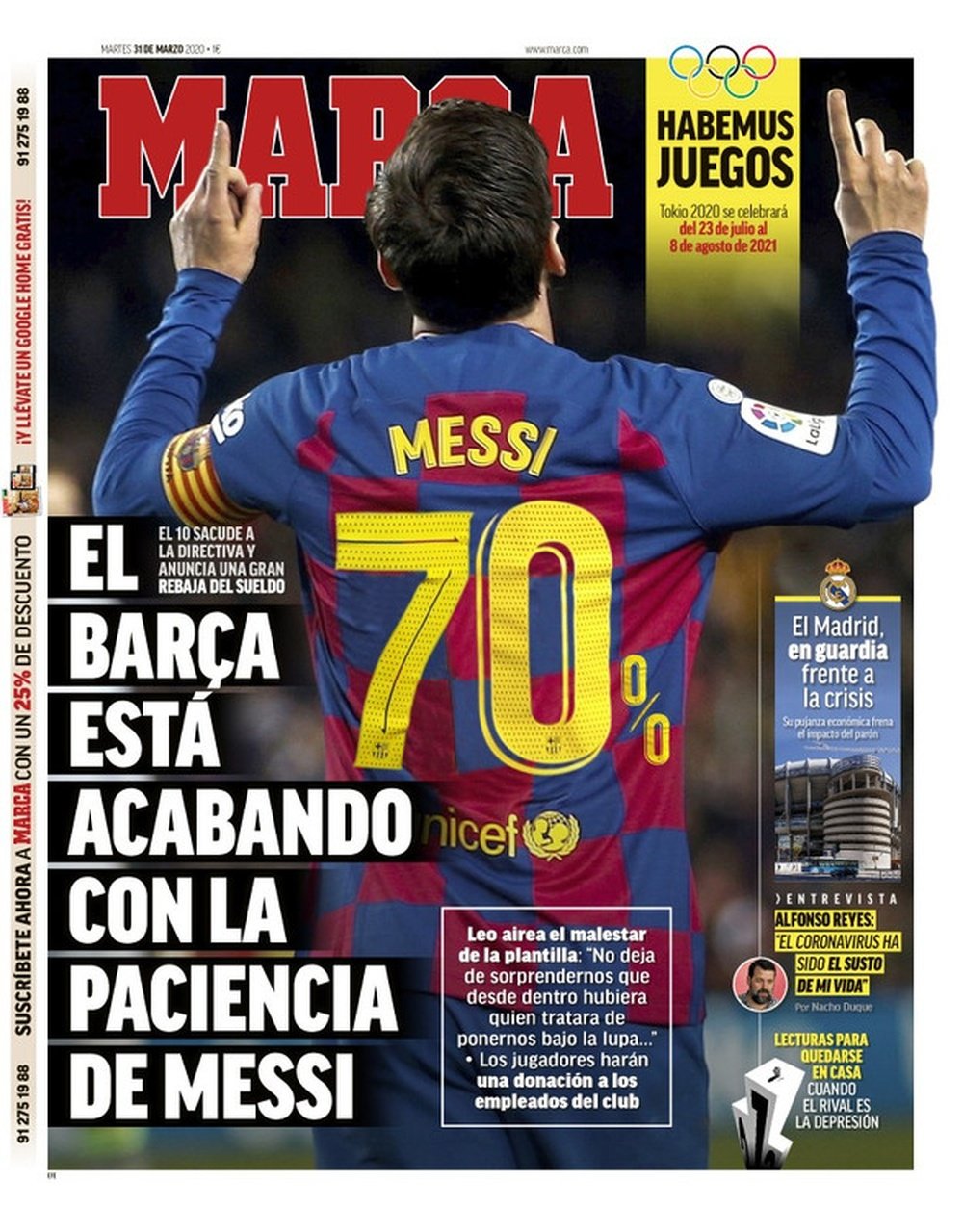 Les Unes des journaux sportifs en Espagne. AFP