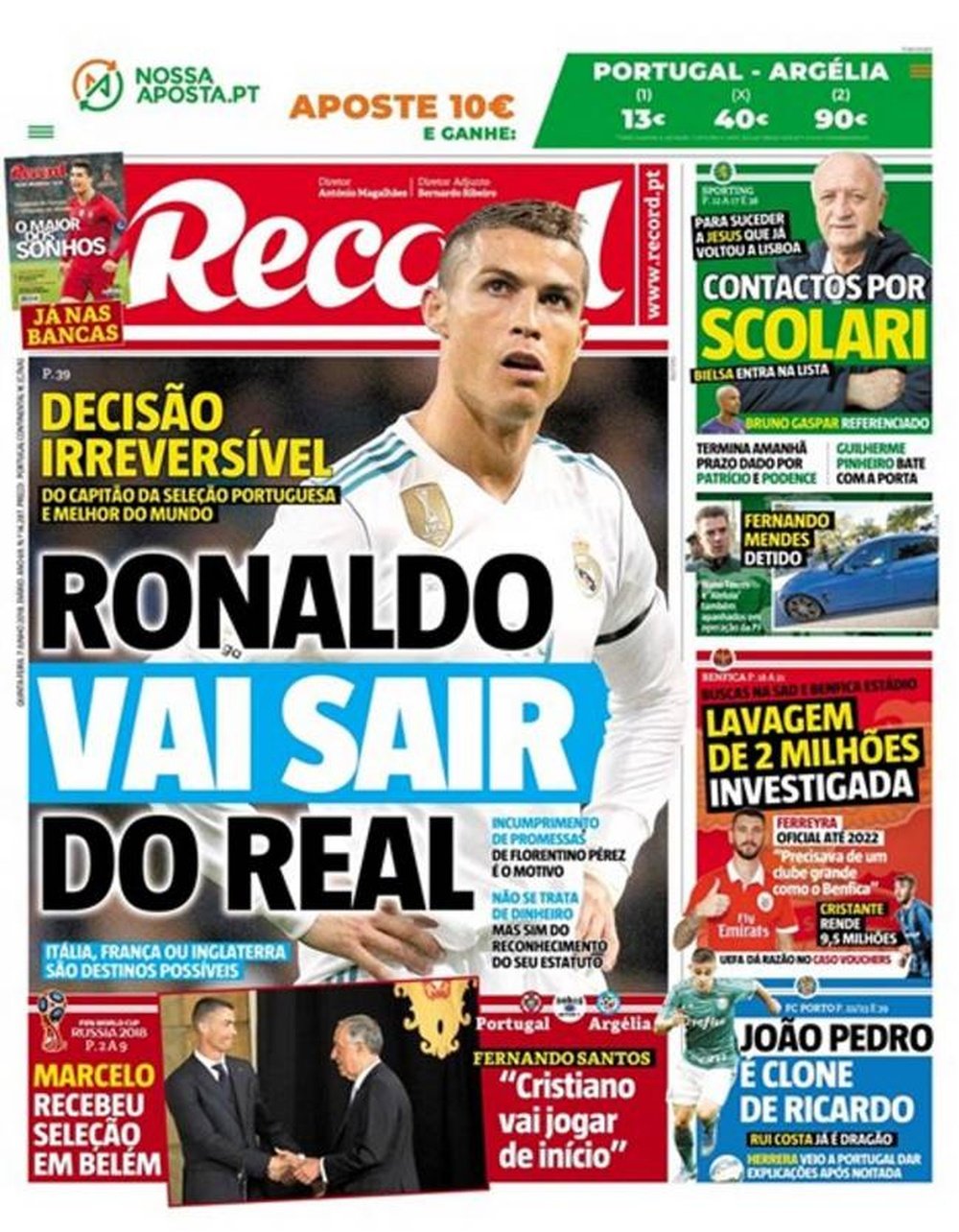 Is Ronaldo on his way out? Record
