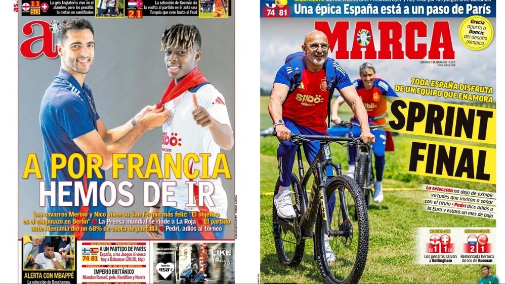 Portadas de la prensa deportiva a 07-07-24. AS/Marca