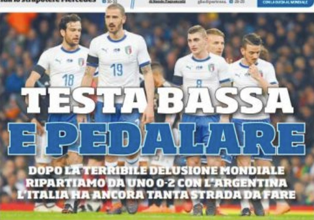 Más críticas a la Selección Italiana. CorriereDelloSport