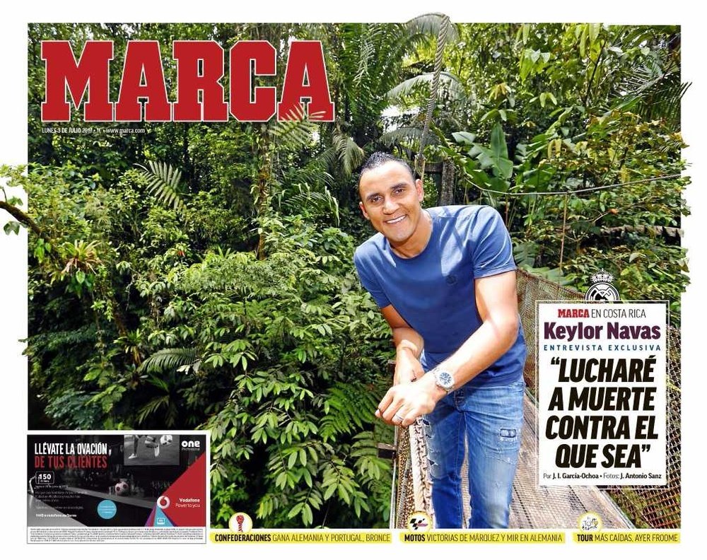 La Une du quotidien sportif espagnol 'Marca' du 03-07-17. Marca