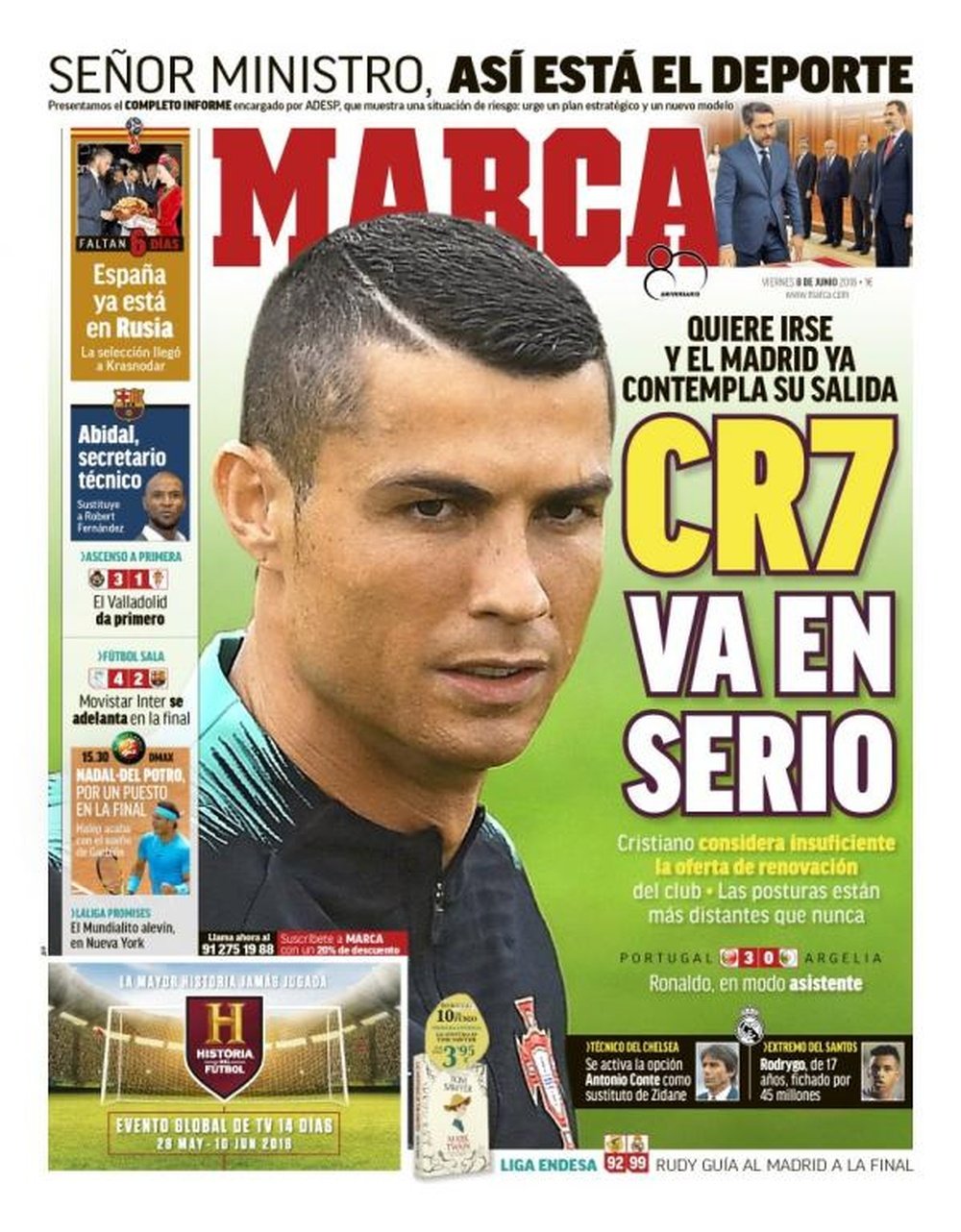 Portada de MARCA del 08-06-18. MARCA