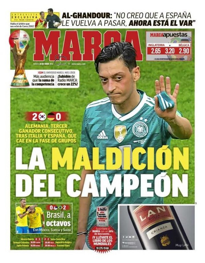 Les Unes des journaux sportifs en Espagne du 28 juin 2018