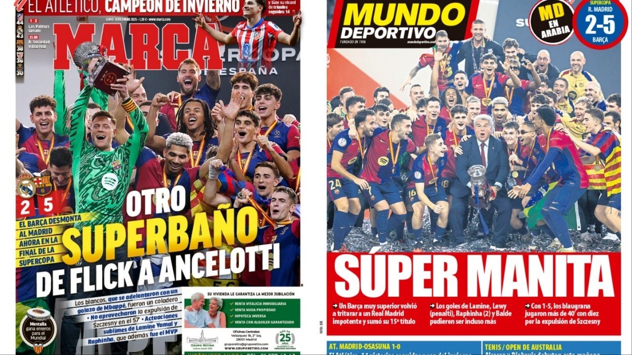 Portadas de la prensa deportiva del 13-01-25. Marca/Mundo Deportivo