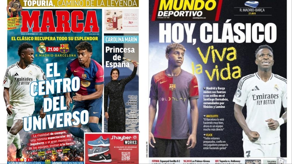 Portadas de la prensa deportiva del 26-10-24. Marca/Mundo Deportivo