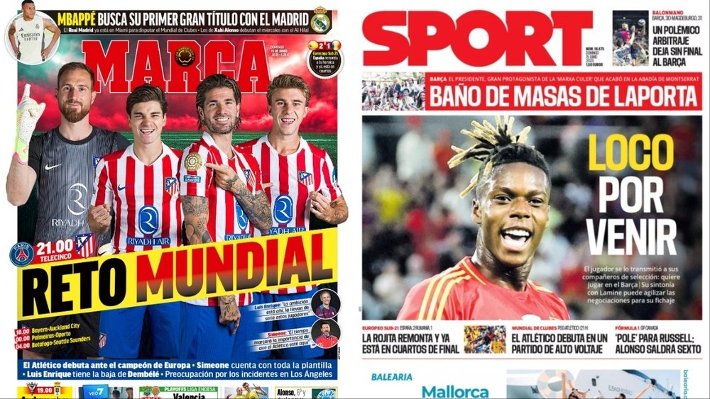 Portadas de la prensa deportiva del 15-06-25. Marca/Sport