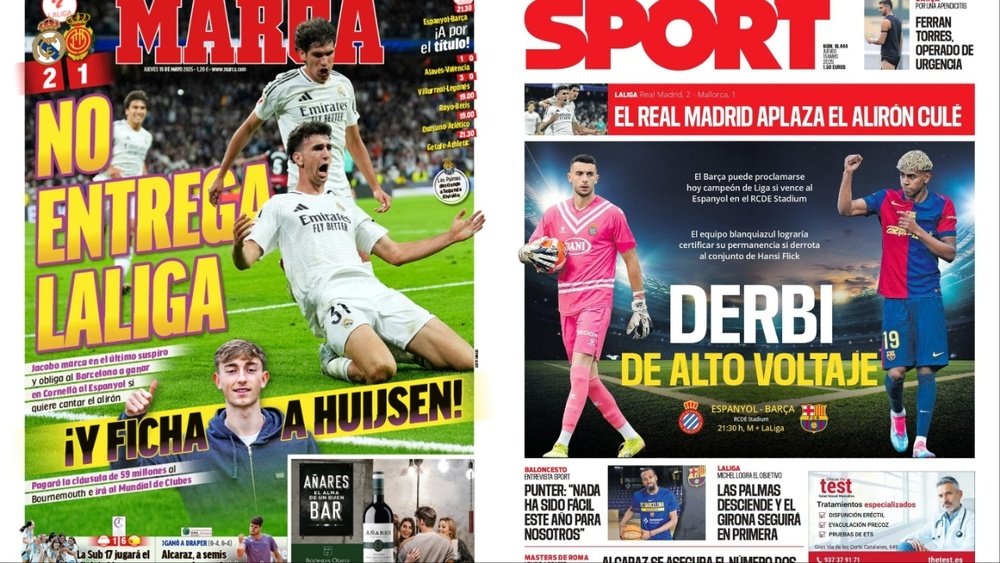 Portadas de la prensa deportiva del 15-05-25. Marca/Sport