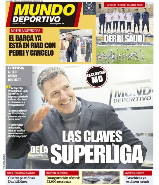 Portadas De La Prensa Deportiva Del 10-01-24