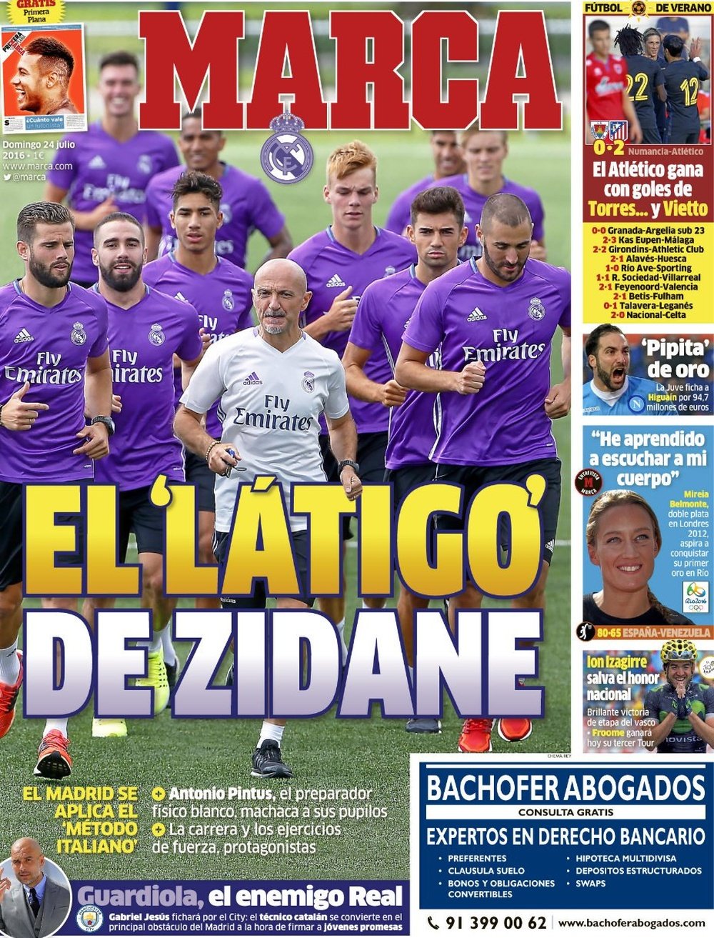 Portada del diario MARCA del 24-07-16. Twitter