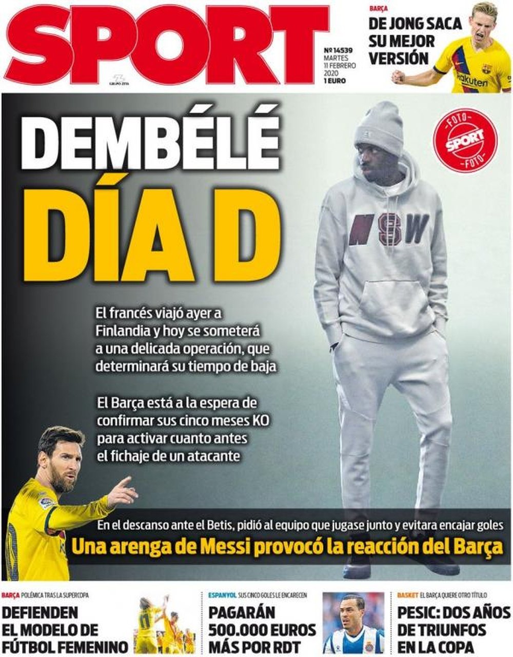 Les Unes des journaux sportifs en Espagne. Sport