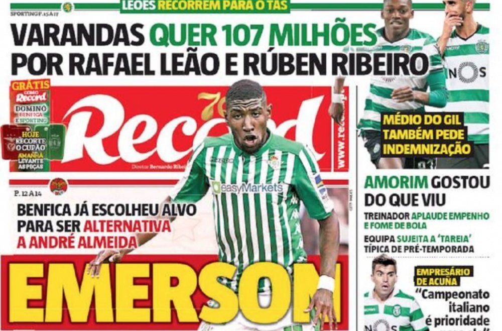 Emerson, en el punto de mira del Benfica. Record