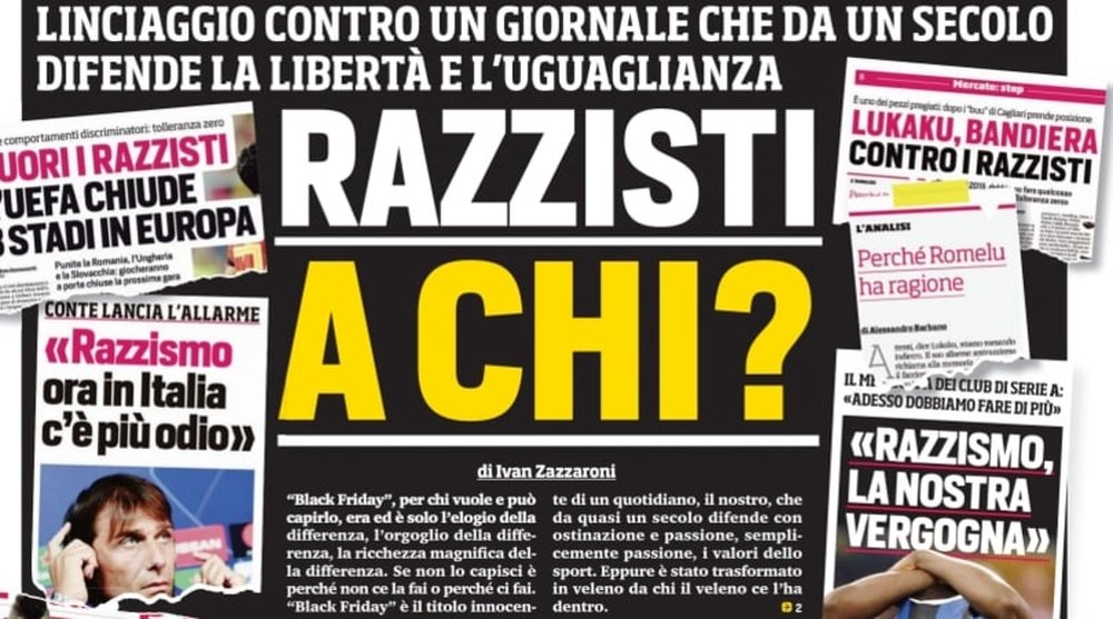 Jornal italiano se defende de acusações. CorrieredelloSport
