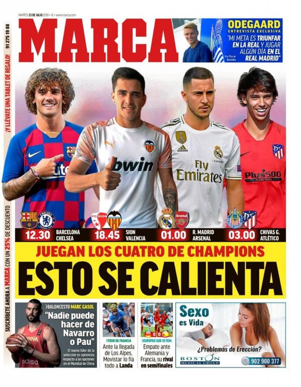 Estas son las portadas de la prensa deportiva de hoy. Marca