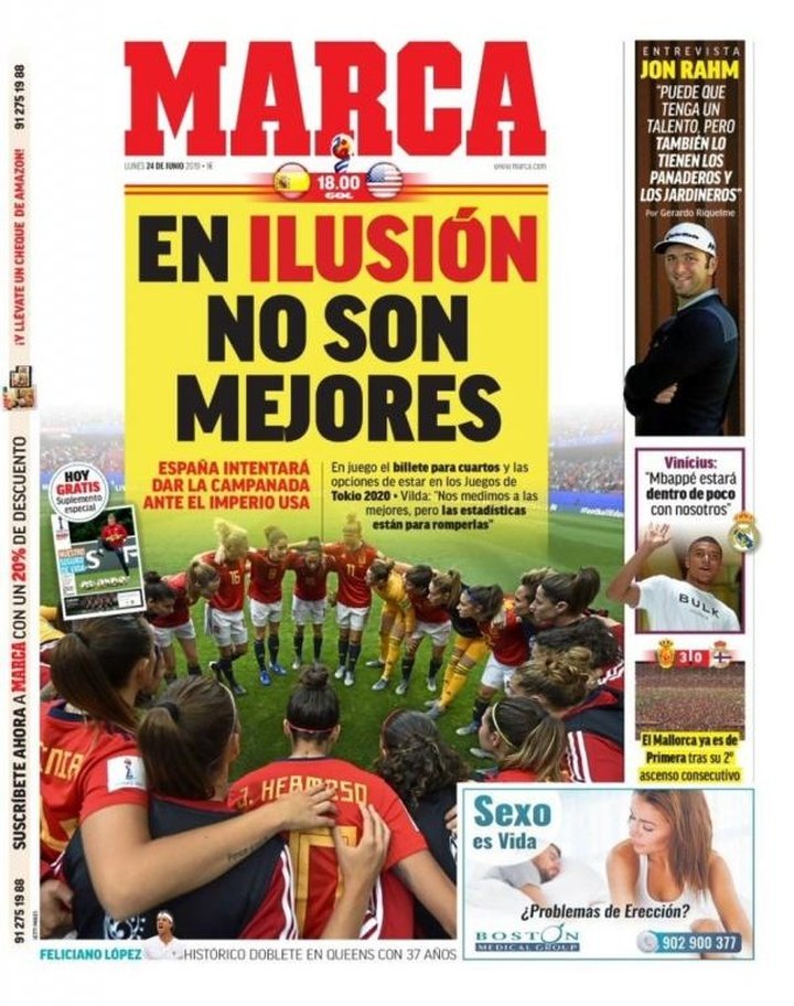 Les Unes des journaux sportifs en Espagne du 24 juin 2019