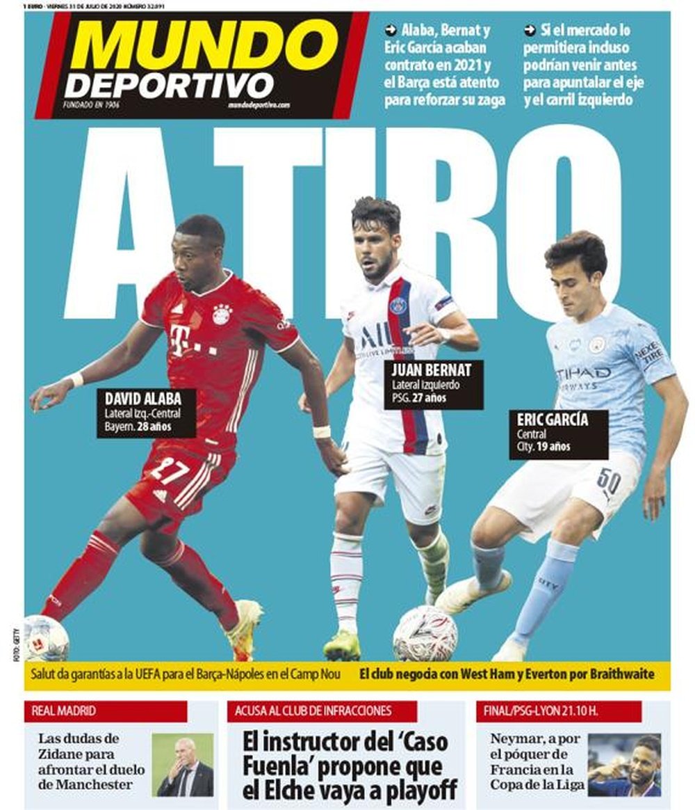 Capa da revista Mundo Deportivo de 31-07-20. MD