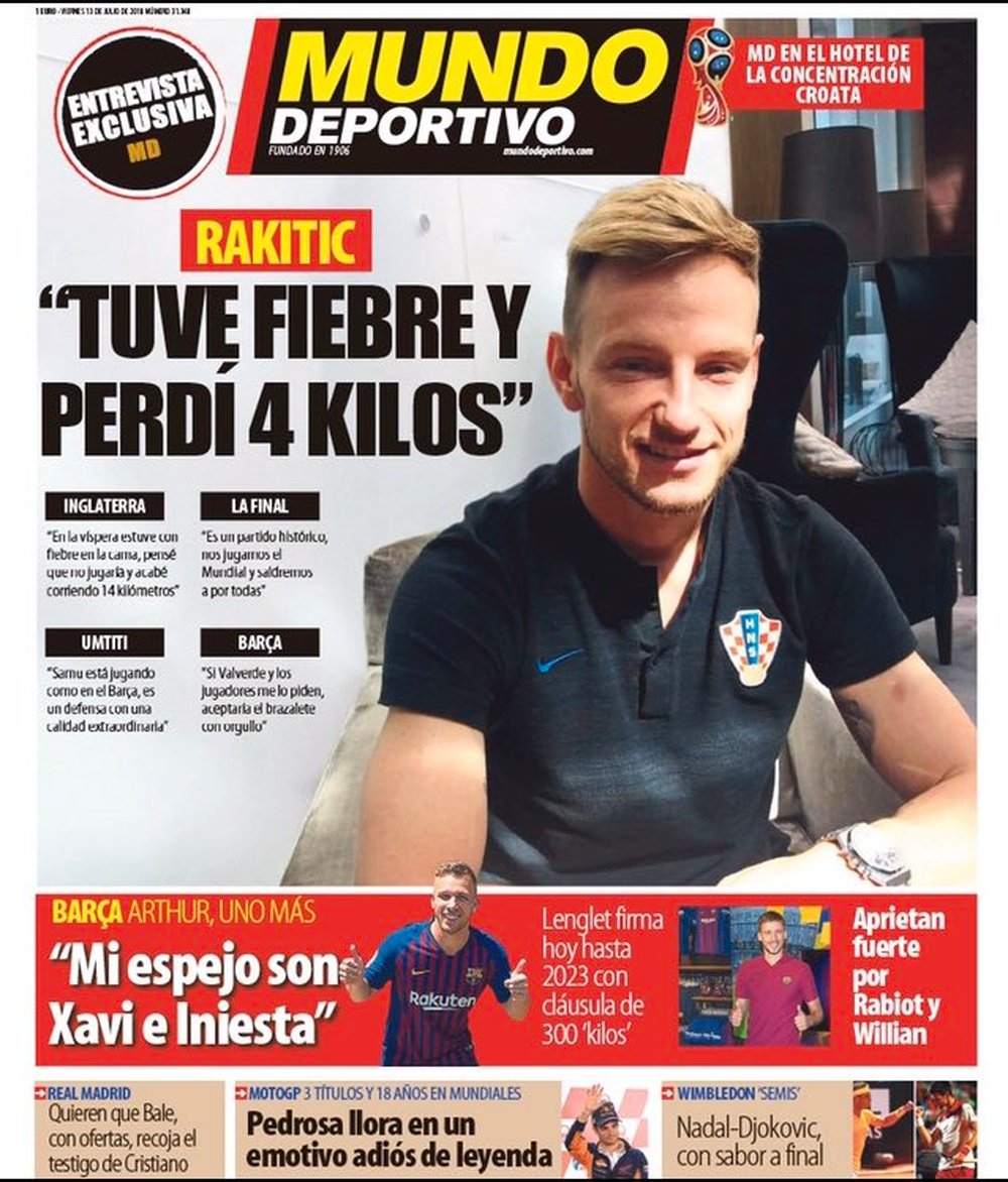A capa do 'Mundo Deportivo' desta sexta-feira. MD