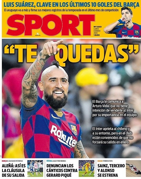 Les Unes des journaux sportifs en Espagne. Sport