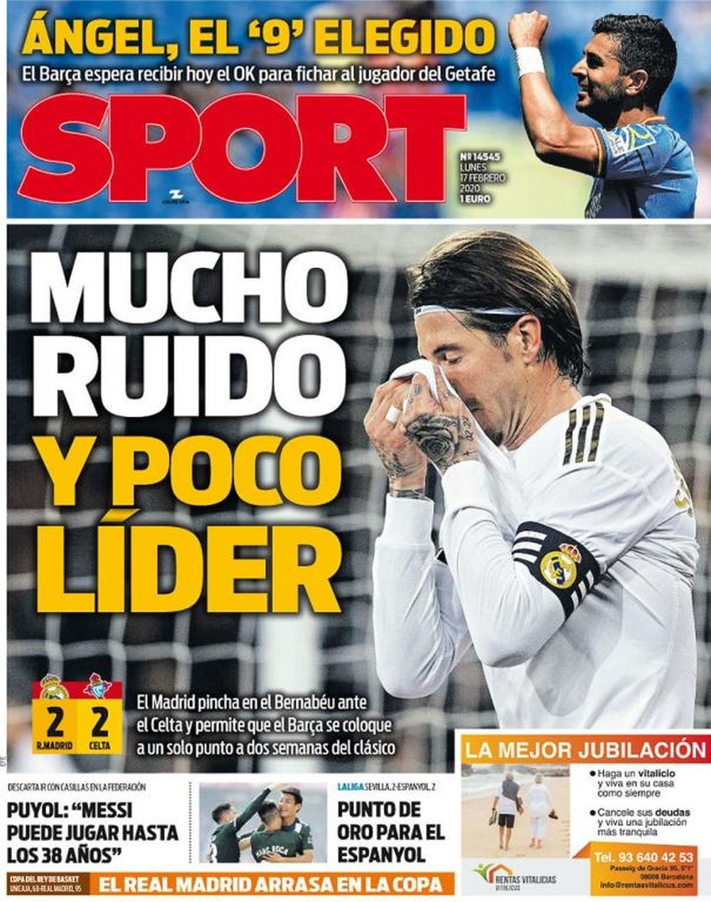 Les Unes des journaux sportifs en Espagne. Sport