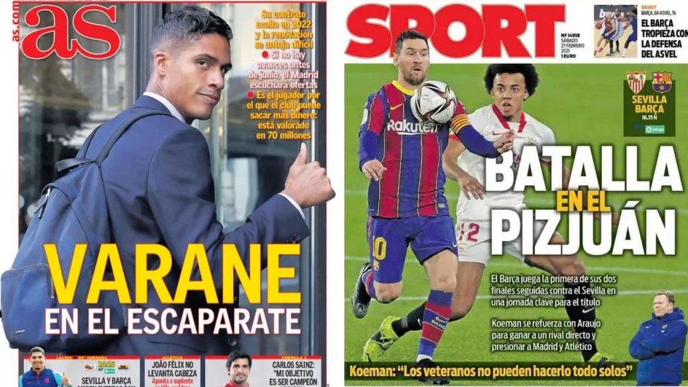 As capas da imprensa esportiva. AS/Sport