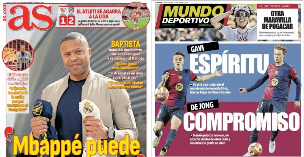 Portadas de la prensa deportiva del 07-04-25. AS/MundoDeportivo