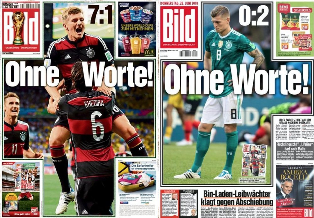 El medio alemán rescató su portada del 7-1 ante Brasil. BILD