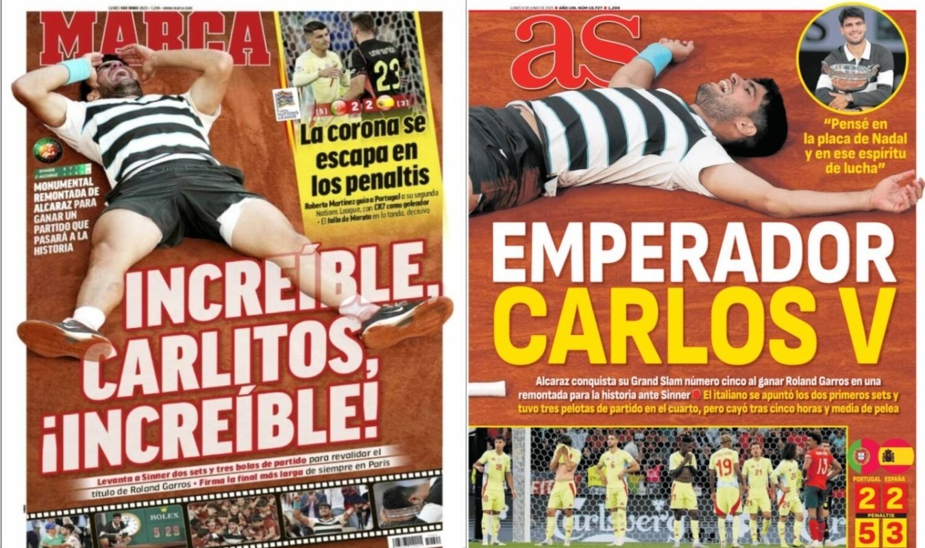 Portadas de 'Marca' y 'AS' del 09-06-2025. Marca/AS
