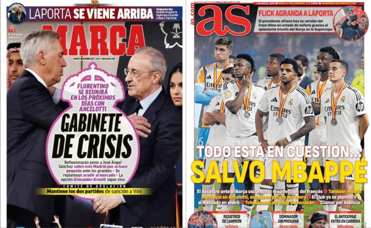 Portadas de 'Marca' y 'AS' del 14-01-2025. Marca/AS