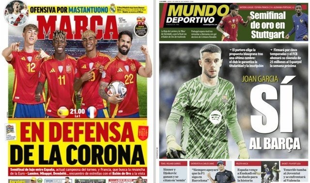 Portadas de 'Marca' y 'Mundo Deportivo' del 05-06-2025. Marca/MundoDeportivo