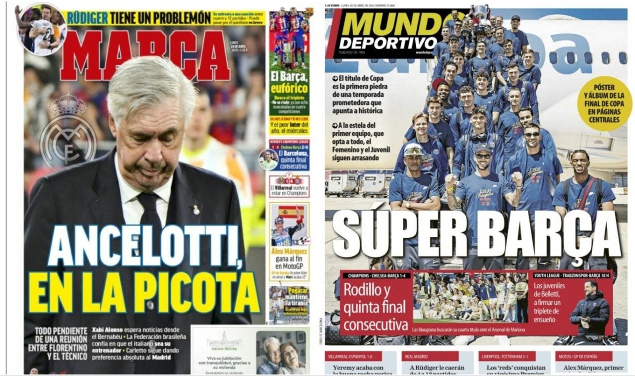 Portadas de la prensa deportiva del 28-04-25