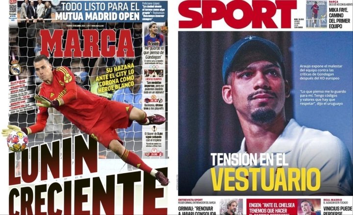 Las portadas de la prensa deportiva esta mañana. Marca-Sport